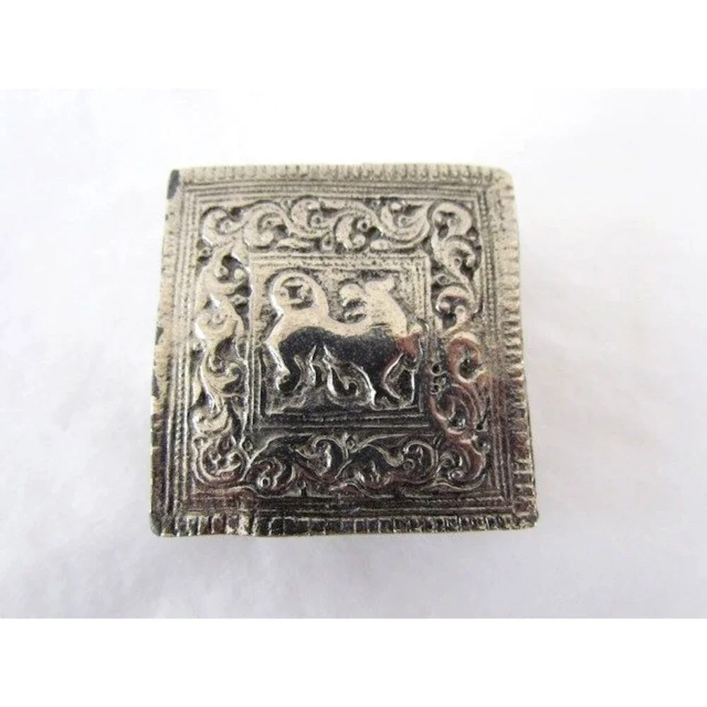 Antique Vintage Belt Buckle Animal Floral Vine German Silver Hand Made Unusual
